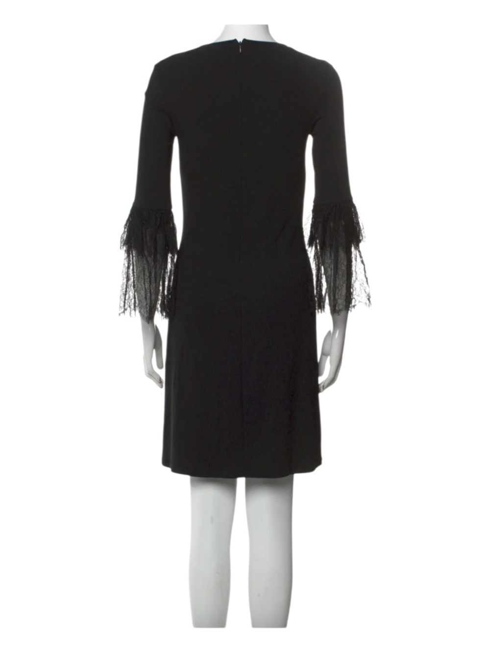 Michael Kors Collection Black Lace Sleeve Shift Dress Size 2 XS Elegant Classic - Picture 3 of 9
